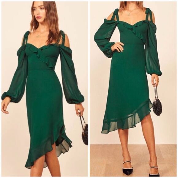 Reformation Dresses & Skirts - Reformation Breeze Cold Shoulder Midi Dress Size 4